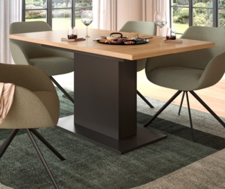 Esstisch Home-X in Eiche und grau ausziehbar 150 - 190 cm