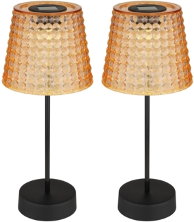 Tischlampe Kabellos 2er Set Solar Akku Tischleuchte Außen Solarleuchte 36634-2A