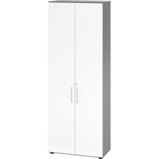 Schrank 6OH BxTxH 80x42x215,6cm Griff BS Graphit/Weiß