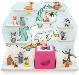 stadtecken Kinderregal geeignet für Toniebox und Tonies, zum Stellen & Hängen, Bunte, verspielte Aufbewahrung für 50 Figuren, ideal fürs Kinderzimmer