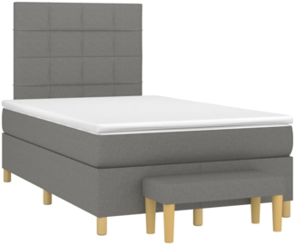 vidaXL Boxspringbett mit Matratze Dunkelgrau 120x190 cm Stoff 3270405