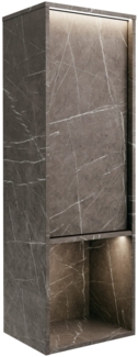 LANZET DUNE Midischrank 40,3 cm breit, Marmor Grau, inkl. LED Beleuchtung