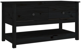 Couchtisch, Sofatisch Schwarz 102x49x55 cm Massivholz Kiefer