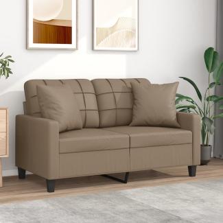 vidaXL 2-Sitzer-Sofa mit Zierkissen Cappuccino-Braun 120 cm Kunstleder 3200802