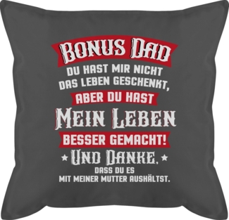 Shirtracer Dekokissen Bonus Dad - rot/weiß, Vatertagsgeschenk Kissen