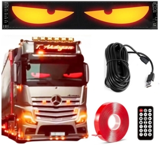 VIVIHEYDAY LED Dekolicht LED Augen für LKW und Auto,DIY Car Dynamic LED Smart Colorful Eye Lamp, 192*898mm, Soft Screen, Devil Eyes, USB Flexibles Bluetooth App-Steuerungsdisplay, Led Eyes for Car Window