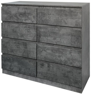 HTI-Living Kommode Kommode 8 grifflose Schubladen Thekla Beton (Stück, 1 St, 1 Kommode), Sideboard
