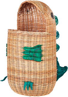 Aufbewahrungskorb Rattan naturfarben Drachenform 51 cm CRADOCK