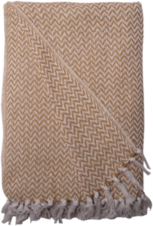 Decke Überwurf Edge 100% Baumwolle 130x180 cm Skandinavisch Senf