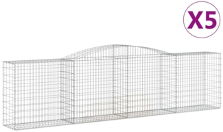 vidaXL Gabionen mit Hochbogen 5 Stk. 400x50x100/120cm Verzinktes Eisen 3146999