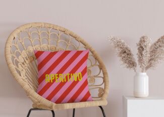 queence Dekokissen Aperitivo rot rosa gestreift, Beidseitig bedruckte Kissenhülle, Kissen 40x40cm, inkl. Reißverschluss