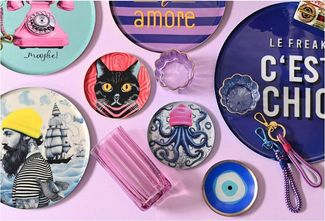 Giftcompany - Glasteller "Love Plates" Kisses Dekoteller 14x10 cm Rosa 1213604012