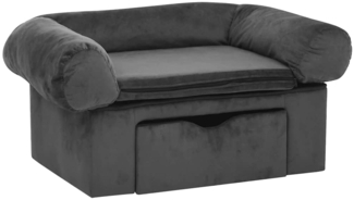 vidaXL Hundesofa mit Schublade Dunkelgrau 75x50x38 cm Plüsch 171079