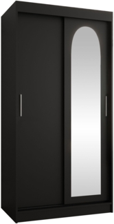Kleiderschrank Samker 100 cm (Farbe: Schwarz, mit zwei Schubladen)