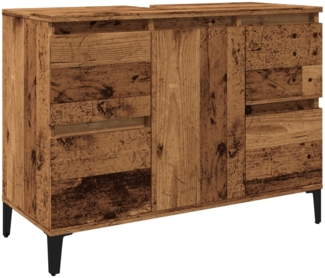 vidaXL Waschbeckenunterschrank Altholz-Optik 80x33x60 cm Holzwerkstoff 857129