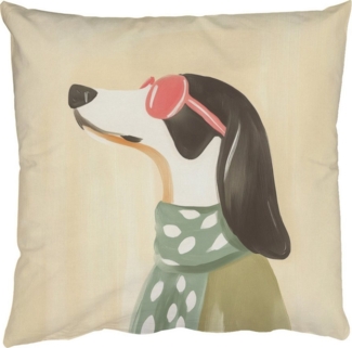 MuchoWow Dekokissen Hund - Sonnenbrille - Halstuch, Dekoration, Zierkissen, Kissen mit Füllung, 50x30 cm
