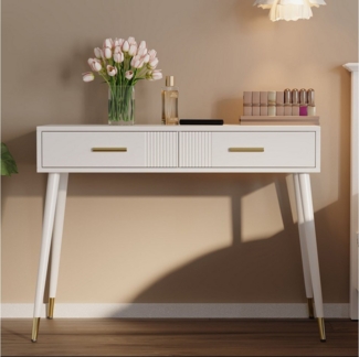 Ulife Schminktisch Frisiertisch,Schreibtisch mit 2 Schubladen, Metallfüße (1-St, ohne Spiegel), H 76 cm × B 100 cm × T 40 cm