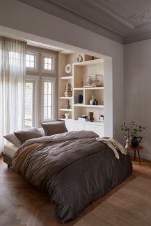 Beddinghouse Bettwäsche Mako-Satin, Mako-Satin, edler Glanz, braun gemustert