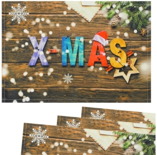 matches21 HOME & HOBBY Platzset Tischsets Platzsets Stoff CLOTH Weihnachtsdeko XMAS Holz, (4-St)