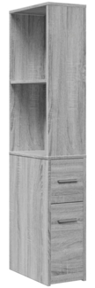 Badschrank, Badezimmerschrank Schmal mit Rollen Grau Sonoma Holzwerkstoff