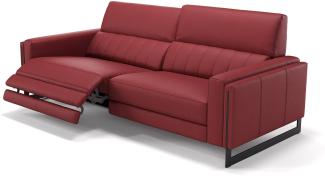 Sofanella 3-Sitzer MARA Leder Sofa Sofagarnitur in Rot S: 216 Breite x 101 Tiefe