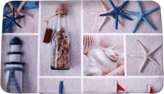 Sanilo Badematte Meeresbrise, rutschhemmend, waschbar, schnelltrocknend, Polyester, rechteckig, sehr weich, hochwertig & modern, 50x80 cm oder 70x110 cm