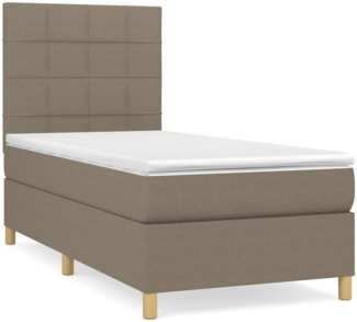 vidaXL Boxspringbett mit Matratze Taupe 100x200 cm Stoff 3142317