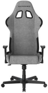 DXRacer Gaming-Stuhl Formula Gaming Chair Regular L, Wasserabweisender Stoff, grau schwarz