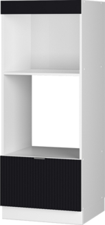 Mikrowellenschrank Fame-Line Schwarz gestreift 60 cm offen Vicco