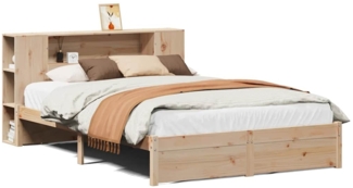 vidaXL Massivholzbett mit Regal ohne Matratze 140x190 cm Kiefernholz 3322355