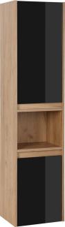 welltime Hochschrank Torun Badezimmerschrank Badschrank Schrank Breite 35 cm mit Glasfronten