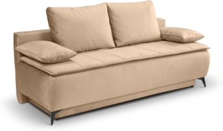 Schlafsofa mit Bettkasten (B/H/T: 210x103x90 cm) in Braun-Beige