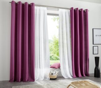 my home Vorhang Raja, Ösen (2 St), blickdicht, Polyester, 2er-Set, Bestseller, einfarbig, modern, pflegeleichte Mikrofaser