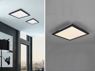 LED Deckenleuchte ALPHA Schwarz Panel eckig Ultra Slim, Quadrat 29cm
