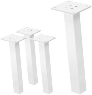ML-DESIGN Tischbein 4er Set Tischkufen schräg Möbelfüße und Tischgestell aus Stahl I-Form, Bankkufen 30cm Weiß glänzend Möbelbeine 96° Neigung