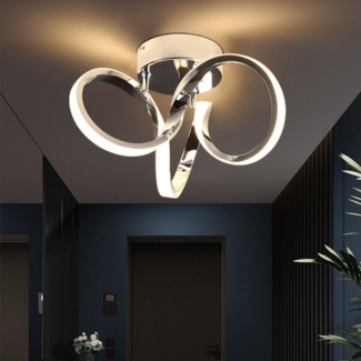 ZMH LED Deckenleuchte Ø31cm Innen Modern Aluminium wohnzimmer schlafzimmer, LED fest integriert, 3000k, Nicht Dimmbar Up/Down Light Kabelgebunden