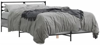 vidaXL Bettgestell Grau Sonoma 120x190 cm Holzwerkstoff und Metall 3280070