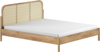 Doppelbett Olive 188.5 x 208.5 x 100.0 cm Eiche MDF Rattan Natur
