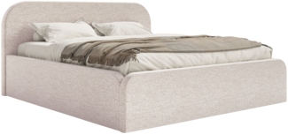 Selsey 'Umike' Polsterbett mit Bettkasten, Chenille, hellbeige, 140x200