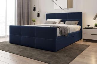 99rooms Olomana Boxspringbett Webstoff MALMO_NEW 180x200 cm Blau