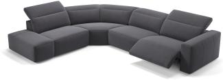 Sofanella Wohnlandschaft LENOLA Stoffgarnitur Sofalandschaft Ecksofa in Dunkelgrau S: 302 Breite x 109 Tiefe