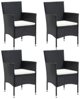 vidaXL Garten-Essstühle 4 Stk. Poly Rattan Schwarz 310562