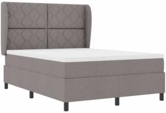 vidaXL Boxspringbett mit Matratze Taupe 140 x 190 cm Stoff 3340624