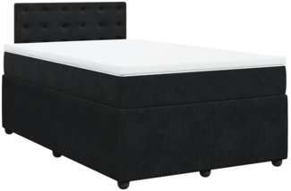 vidaXL Boxspringbett mit Matratze Schwarz 120x200 cm Samt 3287724