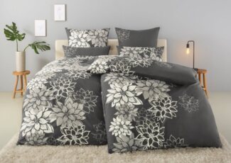 Home affaire Bettwäsche Susan in Gr. 135x200 oder 155x220 cm, Linon, 2 teilig, in verschiedenen Qualitäten, romantische Bettwäsche mit Blumen