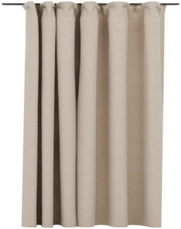 vidaXL Verdunkelungsvorhang mit Haken Leinenoptik Beige 290x245 cm 321215