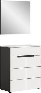 Garderobenkombination (B/H/T: 80x190x37 cm) in weiß Nachbildung