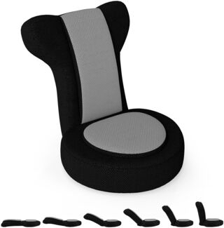 Bodensessel faules Sofasessel mit verstellbarer Kopf- & Rückenlehne schwammgepolsterte Sitzkissen Grau