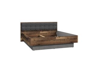 FORTE Clif Bett, Holzwerkstoff, Braun/Grau, 187,5 x 91,7 x 209,9 cm