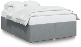 vidaXL Bettgestell ohne Matratze Hellgrau 140x190 cm Stoff 3284729